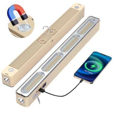 Imagem de S SHUN CAN DA Luz de trabalho mecânica, luz magnética recarregável com ganchos e saída de alimentação USB, luz alimentada por bateria para mecânicos/oficinas/emergência/conserto/inspeção de carro