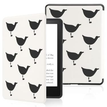 Imagem de Linda capa de galinha preta para Kindle de 6 polegadas (11ª geração, 2024 e 2022) com alça de mão, compatível com iPhone MagSafe para carregamento sem fio, hibernar/despertar, capa de couro de ajuste