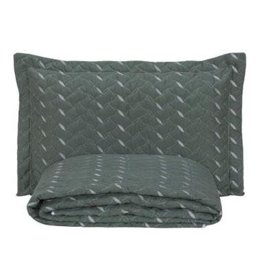 Imagem de Cobre Leito Bordado 400 Fios Heitor Solteiro 100% Poliéster - Verde Mi