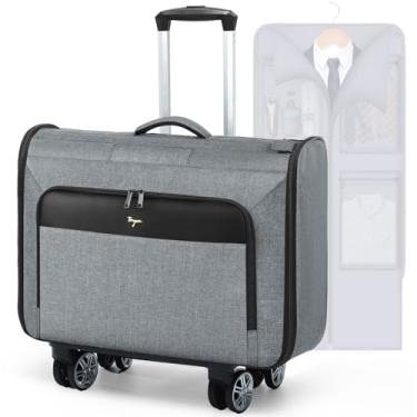 Imagem de Tonyeee Bolsa de roupa com rodinhas Softside, bolsa de roupa grande com rodas, mala removível 3 em 1 para mulheres e homens, viagem de negócios (confirme as regras de bagagem de mão de companhias