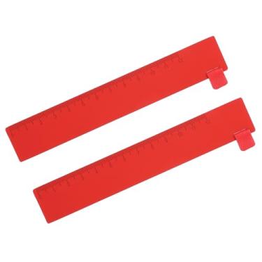 Imagem de PATIKIL 2 marcadores de página de régua de latão, marcadores vintage de cobre de metal reto de 14 cm para livro, diário, casa, biblioteca, viagem, vermelho