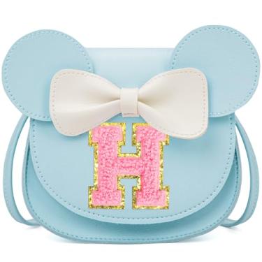 Imagem de OYLOLA Presentes De Aniversário Para Meninas 3, 4, 5, 6, 7 E 8 Anos, Bolsa Infantil Com Inicial, Azul H
