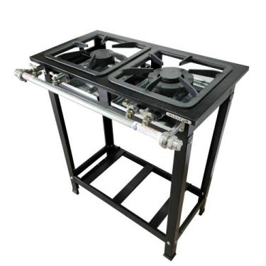 Imagem de Fogão Baixa Pressão Alcazon 2 Bocas 1 Dupla ACZ-002