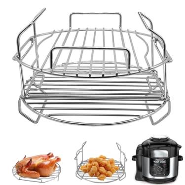 Imagem de GWYXC Peças de reposição de fritadeira a ar para Ninja Foodi FD401 12 em 1 OS401 10 em 1 panela de pressão de 8 litros, acessórios de rack de arame de fritadeira a ar de aço inoxidável, acessórios de