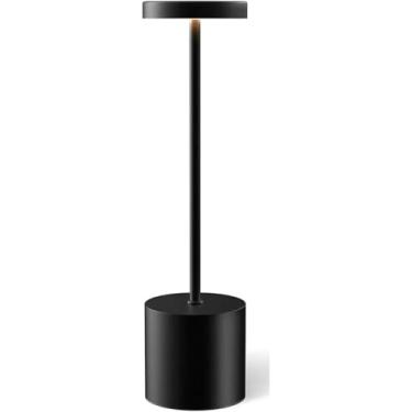 Imagem de Abajur Luminária de Mesa Touch LED Recarregável Dimerizavel com 3 Níveis de Luz Portátil Sem Fio - Ideal para Escritório, Quarto, Trabalho, Leitura, Estudo (Preto)