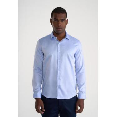 Imagem de Camisa Docthos Relaxed Fit Manga Longa Maquineta, 057 azul claro, G