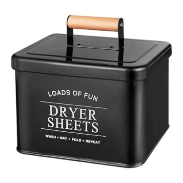 Imagem de AFXGUSD Caixa de Armazenamento para Secadora de Roupas Portátil E Versátil com Tampa para Banheiro, Dormitório, Casa, Preto, Tamanho real