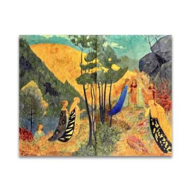 Imagem de RYLJCZ Reprodução de pinturas a óleo Paul Sérusier - Conselho de fadas - Impressão de arte de paisagem vintage - Arte de parede em tela para decoração de casa e escritório 50 x 65 cm (19,7 x 25,6 pol