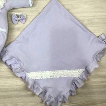 Imagem de Manta bebê malha algodão detalhes delicados aconchegante - Bia Melanci