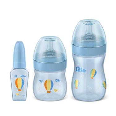 Imagem de Kit de Mamadeira Primeiros Passos 50/150/240ml Azul - Lillo