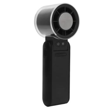 Imagem de Asixxsix Ventilador portátil de mão, silencioso, recarregável, 4000 mAh, 4 velocidades, mini ventilador turbo, ventilador portátil para viagens, praia e acampamentos (Preto)