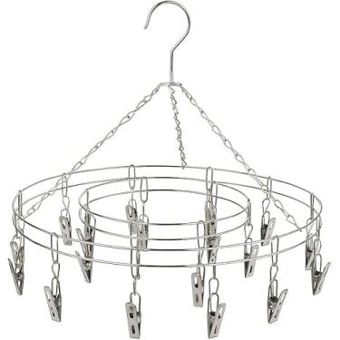 Imagem de Varal Inox Suspenso Roupa Íntima Redondo 20 Prendedores Calcinha Cueca Prendedor Multiuso