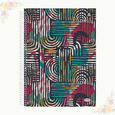 Imagem de Caderno Universitário Animativa 15 Matérias Capa Dura Bom D+ Feminino 