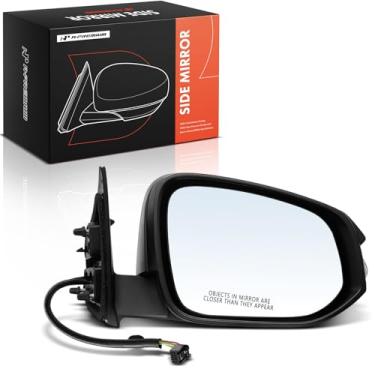 Imagem de A-Premium Espelho retrovisor elétrico do lado do passageiro - compatível com Toyota Highlander 2014 2015 2016 2017 2018 - Espelho retrovisor externo preto dobrável manual não aquecido com luz de