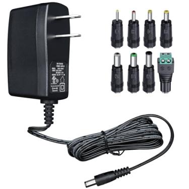 Imagem de Adaptador de fonte de alimentação de 12 V 1 A de 3 m com 8 pontas de adaptador, adaptador de comutação 1000mA 12W CA/CC para fita de LED, câmera CCTV, roteador, alto-falante, GPS, webcam, scanner e