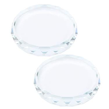 Imagem de Cunyuer Paleta de arte de unha, 2 peças, placa de mistura de esmalte, pintura de arte de unha, placa de vidro tonificante colorida para exibição de paletes de maquiagem, ferramentas de mistura de