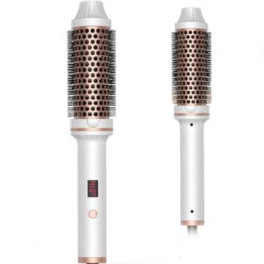 Imagem de Escova térmica de 3,8 cm, escova térmica de ondulação redonda, aquecimento rápido para mulheres, tensão dupla para viagens, alisamento de cabelo, volume e ondulação, tecnologia de turmalina de