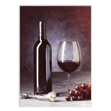 Imagem de Placa Decorativa Taça E Garrafa De Vinho Fotografia Bar Bebida Decoração Poster Quarto Sala