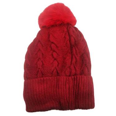 Imagem de Touca Inverno Feminina Grosso Forrada lisa Com Pompom Proteção Frio - 