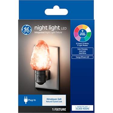 Imagem de GE Luminária de LED noturna com mudança de cor de sal do Himalaia, pacote com 1