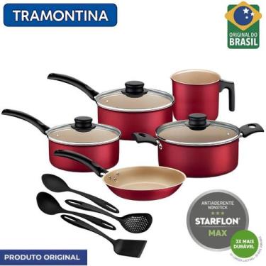 Imagem de Jogo de Panelas Tramontina 9 Peças Alumínio revestimento antiaderente 