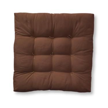 Imagem de Almofada Futon 60x60cm Assento Banco Cadeira Banco Sofá Macio(Marrom)