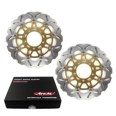 Imagem de Discos de freio dianteiro Arashi Rotores para Kawasaki Ninja ZX6R 05-16, ZX10R 04-07, Ninja 650R ER6N ER6F Versy-s 650 1000 Vulcan 650 S, Z750 Z1000 Z1000SX, Ninja 1000 ZX1000 1000 0SX, ouro
