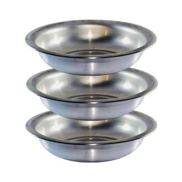 Imagem de Conjunto Kit Bacia Alumínio Redonda Banho Assento 3 Peças N2 - GLOBAL 