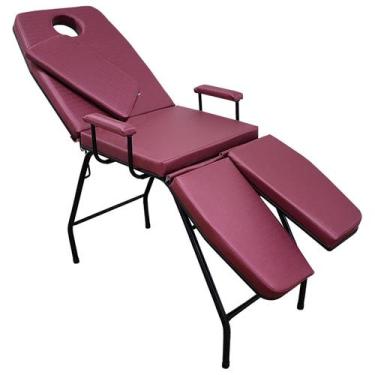 Imagem de Maca Estética Massagem Bi Perna Com Orifício facial e Apoio de Braços 