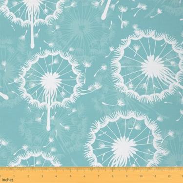 Imagem de Tecido de dente-de-leão da Yard Flores selvagens para ambientes externos, estilo rústico, tecido para amantes de costura, botânico, floral, plantas naturais, tecido para estofamento DIY e detalhes em