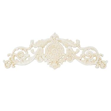 Imagem de Sungmor Decoração de parede de ferro fundido em estilo antigo - Placa de metal ornamentada com design floral e rolagem para decoração de casa ou jardim - Cornija de lareira, detalhes decorativos de