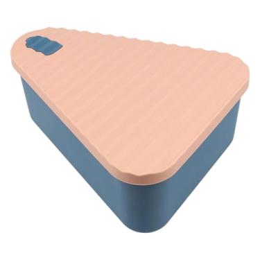 Imagem de KiBcsLic Caixa de Pizza de Silicone de Grau Alimentício, Durável, Multiuso, Fácil de Limpar, para Acessórios Domésticos E de Viagem, Triangular, L Rosa Azul, Tamanho real