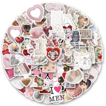 Imagem de Coquette Stickers, 120PCS Coquette Decals Vinyl Waterproof Stickers for Water Bottle Laptop Luggage Helmet Skateboard Snowboard Guitar Scrapbook Phone Gifts for Teens Girls Adult