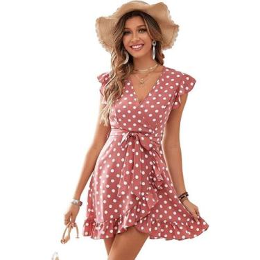 Imagem de Vestido curto plissado frill de bolinhas feminino -tamanho m - GIRASSO