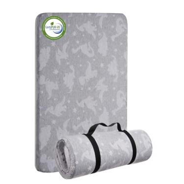 Imagem de Lilian&Gema Colchão Pack and Play 96 cm x 66 cm x 3,5 cm, colchão portátil para cercadinho, protetor de colchão Pack N Play, colchão macio e respirável com capa lavável à prova d'água para bebês e