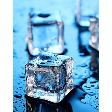 Imagem de Briliant Shop Cubo de gelo acrílico, 10 peças de pedras de gelo de plástico acrílico artificial transparente, 2,5 cm de formato quadrado para decoração de cozinha, adereços de fotografia (25 mm)