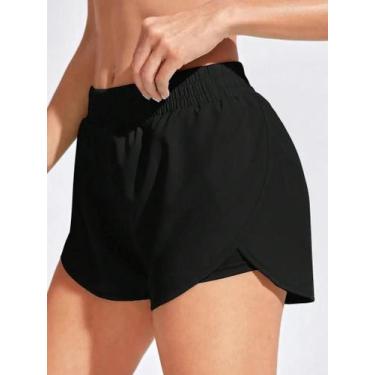 Imagem de Shorts de Yoga Feminino Elástico para Fitness, Corrida e Treino, BR-P,