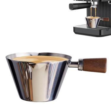 Imagem de Copo de medição,copos de Medição,copos de medição de café,c de dosagem de mediçãos de cafe expresso,copo de cafe de aço inoxidável,jarro de vapor de cafés expresso,copo de café com escala(Prata)