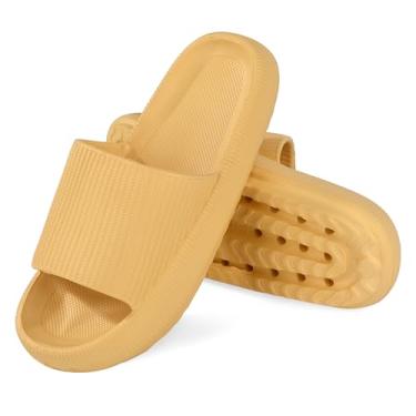 Imagem de MKP COLLECTION Sandálias de banho unissex com sola ultra grossa e piso antiderrapante 3D - Sandálias de banho de secagem rápida para chuveiro, piscina, academia, chinelos de travesseiro leves para