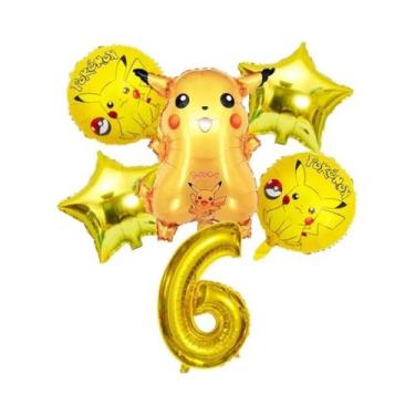 Imagem de Conjunto De Balões De Aniversário Pokémon Pikachu Squirtle Charmander 