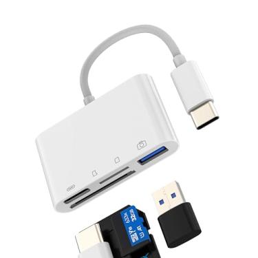 Imagem de Leitor de cartão SD para USB C para iPhone 16 15 ProAdapter (4 em 1) cartão de memória de câmera para iPad e telefone Apple compatível com Samsung MacBook Accessorie tipo C Android computador Flash