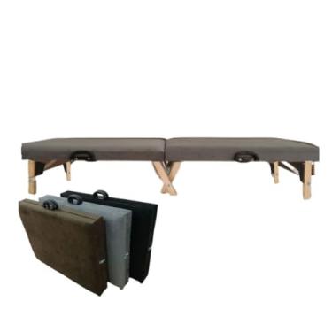 Imagem de Base Cama Box Solteiro Dobrável Portátil 3 em 1: Cama, Colchão e Cadeira Espreguiçadeira, Conjugada para Viagem, Camping, Hóspedes, Suporta 230kg(Cinza)