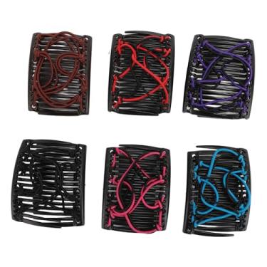 Imagem de QANYEGN Elastic Magic Hair Peb, clipes de cabelos de pente duplos elásticos, penteados de penteado vintage acessórios de cabelo multiuso para festas, datas, performances
