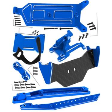 Imagem de RCarmubWow RC Upgrades Part for L0S1 1/24 Micro-B,1/28 Micro-T,Receiver Mount Plate,Tail Wing,Rear Wing Mount,Pedal,Battery Mount,Navy Blue