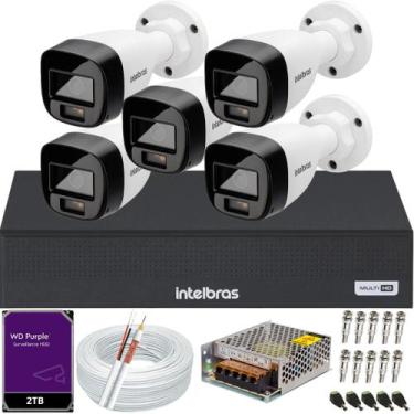 Imagem de Kit 5 Câmeras Intelbras Vhd 1220 B Full Color Dvr 08 Canais 1108c Hd 2