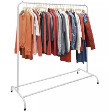 Imagem de Arara de Roupas com Sapateira – Estrutura Reforçada para 120 Cabides e 12 Pares de Sapato(Branca sem Sapateira)