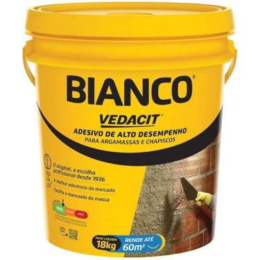 Imagem de Adesivo Para Argamassa E Chapisco Bianco 18 Kilos - 112395 - Vedacit Adesivo 18kg Chapisco Bianco
