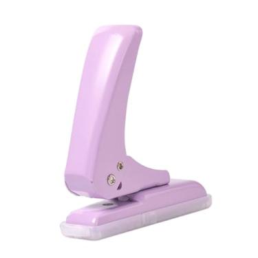 Imagem de oshhni Furador de furo único, furador portátil de metal resistente, capacidade de perfuração de 40 folhas para artesanato em papelão e álbuns de recortes, Roxo