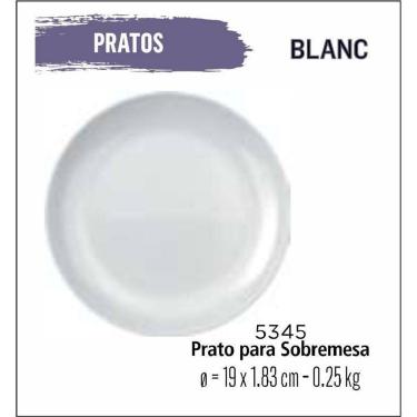 Imagem de Jogo De Pratos Blanc 12 Sobremesa - Lanche -19Cm Branco