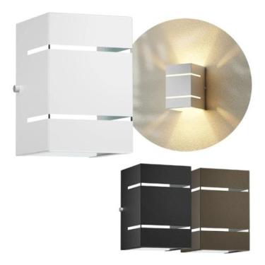 Imagem de Kit 05 Arandelas Alumínio 2 Focos 2 Frisos Parede Muro MF115 - Mega Fo